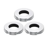 sourcing map 3 anillos de base de grifo, 1.6 x 0.82 pulgadas (OD x ID), cierres de arandela de acero inoxidable galvanoplastia, cubierta de agujero para grifo de baño, cocina, grifos de agua fría