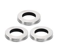 sourcing map 3 anillos de base de grifo, 2.1 x 1.25 pulgadas (OD x ID), cierres de arandela de acero inoxidable para grifos de baño, cocina, color plateado