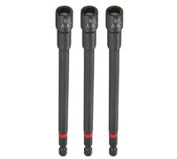 sourcing map 3 brocas de destornillador de tuerca de 5/16 pulgadas, vástago hexagonal de 150 mm de largo, magnéticos de 6 puntos, ajuste de pernos de acero CR-V fosfatado de cambio rápido para