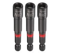sourcing map 3 brocas de destornillador de tuerca de 6 mm, vástago hexagonal de 65 mm de largo, magnéticos, 6 puntos, ajuste de pernos de acero CR-V fosfatado de cambio rápido para taladros eléctricos