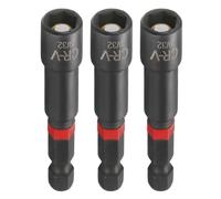 sourcing map 3 brocas de destornillador de tuerca de 9/32 pulgadas, vástago hexagonal de 3 pulgadas de largo, magnéticos, 6 puntos, ajuste de pernos de acero CR-V fosfatado de cambio rápido para