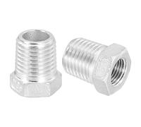 sourcing map 3 bujes hexagonales reductores de acero inoxidable NPT 304 de 1/4 pulgadas macho a 1/8 pulgadas hembra, adaptador de tubo fundido reductor para sistemas industriales, de aceite/gas, agua,