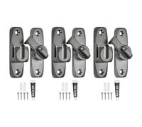 sourcing map 3 cerraduras de puerta de granero, cerradura de puerta abatible de 90/180 grados, aleación de aluminio, pestillo de seguridad deslizante con tornillos y adhesivo sin clavos para jardín