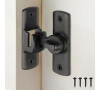 sourcing map 3 cerraduras de puerta de granero, cerradura de puerta de granero abatible de 90/180 grados, de aleación de aluminio, pestillo de seguridad deslizante con tornillos para armarios de