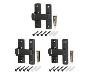 sourcing map 3 cierres de puerta de posicionamiento de 90/180 grados, tapa de aleación de zinc con asa, perno de bloqueo resistente para armario de granero, valla de madera, garaje, jardín, valla