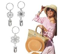 sourcing map 3 clips de sombrero para viajes en bolsas, manos de metal vintage, clip de mochila para bolsa, protege el sombrero de caídas para colgar en bolsos, bolsos, bolsos, bolso de equipaje, copo