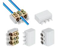 sourcing map 3 conectores de terminal de empalme de cableado de 80 A, 1000 V, kit surtido de tuercas de alambre de 14-6 AWG, 1 en 2 salidas color blanco, empalme compacto de desconexión rápida ZK-316
