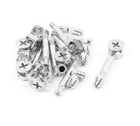 sourcing map 3 en 1 Muebles Conexión Kit 15mm OD Leva Montaje, M6x40mm Pasador Tornillos, 8,2mm OD Preinsertada Tuerca 10 Conjuntos