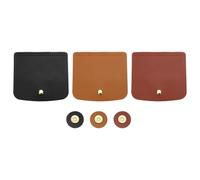 sourcing map 3 fundas abatibles para bolsa, 5 x 4.8 pulgadas, funda de cuero para coser en pestaña con hebilla para mochila, manualidades, kit de conversión cruzada, negro/marrón/marrón oscuro