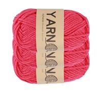 sourcing map 3 hilos de ganchillo, 1,8 mm, 5 capas, color rosa oscuro, hilo acrílico de 75 g, hilo de peso deportivo, hilos suaves y esponjosos para tejer, manualidades, mantas, regalo, 164 yardas en