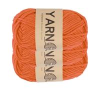 sourcing map 3 hilos de ganchillo de 1,8 mm, 5 capas, color naranja, 75 g, hilo de peso deportivo, hilos suaves y esponjosos para tejer, manualidades, mantas, regalo, 164 yardas en total