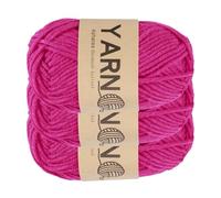 sourcing map 3 hilos de ganchillo de 1,8 mm, 5 capas, color rojo rosa, hilo acrílico de 75 g, hilos de peso deportivo, hilos suaves y esponjosos para tejer, manualidades, mantas, regalo, 164 yardas en