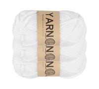 sourcing map 3 hilos de ganchillo, hilo acrílico blanco de 5 capas de 1.8 mm, 75 g, hilo de peso deportivo, hilos suaves y esponjosos para tejer, manualidades, mantas, regalo, 164 yardas en total