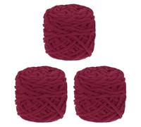 sourcing map 3 hilos para manta, 49 yardas, terciopelo esponjoso, felpilla gruesa y voluminosa, hilos gruesos para manta de terciopelo suave, chal, bufanda, ganchillo, manualidades, color rojo oscuro