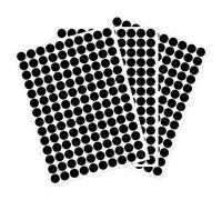 sourcing map 3 Hojas / 420uds Tornillo Agujero Cubierta Pegatinas, 12 mm Diámetro PVC Autoadhesivo Cubiertas Tapas a Prueba Polvo para Muebles Madera Gabinete Estante Armario, Negro