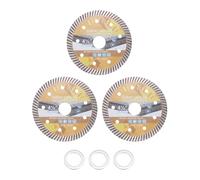 sourcing map 3 hojas de sierra de diamante de 11,4 cm de diámetro y 7/20.3 cm de eje circular con anillo reductor adaptador de eje de 1,4 mm de grosor para azulejos de mampostería, mármol, cerámica