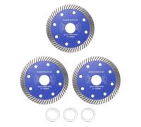sourcing map 3 hojas de sierra de diamante de 4 pulgadas de diámetro y 7/8 pulgadas de eje circular con anillo reductor adaptador de eje de 1,5 mm de grosor para azulejos de mampostería, mármol