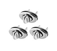 sourcing map 3 Juegos, Cierre Embrague, Cerradura Giratoria Monederos Redondos para Fabricación Bolsos Bricolaje Plata 33 mm x 19 mm