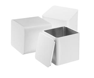 sourcing map 3 latas cuadradas de metal de 90 mm, organizador de velas con tapa para golosinas, regalos, té, café, manualidades, galletas, color crema