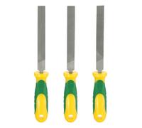 sourcing map 3 limas de corte plano de 4 pulgadas de doble corte de acero al carbono con mango de plástico para quitar desbarbado de madera y metal