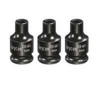 sourcing map 3 llaves de vaso de impacto poco profundo de 6 puntos de 1/4 pulgadas de accionamiento de 4 mm, enchufe estándar métrico Cr-Mo de acero Cr-Mo, tuercas hexagonales para reparación de