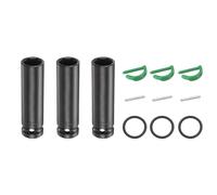 sourcing map 3 llaves de vaso de impacto profundo de 6 puntos de 1/2 pulgada de 15 mm, métricas estándar, eje de acero Cr-Mo, tuercas hexagonales con pasador de bloqueo de anillo de goma