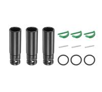 sourcing map 3 llaves de vaso de impacto profundo de 6 puntos de 1,27 cm de 17 mm, métrico estándar, eje de acero Cr-Mo, tuercas hexagonales con pasador de bloqueo de anillo de goma