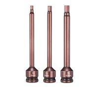 sourcing map 3 llaves de vaso hexagonales de impacto de 1/2 pulgada 6H+8H+10H (6+8+10mm) brocas hexagonales de 6 pulgadas de longitud S2 de acero métrico adaptador de llave de impacto para reparación