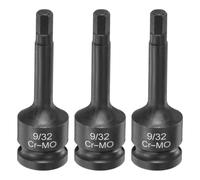 sourcing map 3 llaves hexagonales de impacto de 0.5 pulgadas, brocas hexagonales de 3 pulgadas de largo Cr-Mo SAE, herramienta adaptadora de llave de impacto para reparación de automóviles