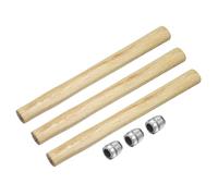 sourcing map 3 mangos de madera para martillo, 35 cm, mango de repuesto de madera con cuñas redondas para cabeza octogonal redonda de 4 libras, carpintería, construcción, herramientas de hacha de