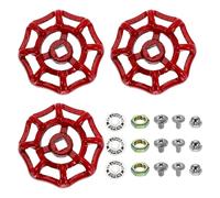 sourcing map 3 manijas de grifo de agua para grifo de exterior, 6 x 6 mm, rueda redonda, agujero cuadrado, manguera de hierro fundido, manijas de válvula de repuesto para jardín, patio, color rojo