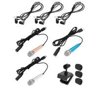 sourcing map 3 mini micrófonos, mini micrófonos pequeños para teléfono tipo C, micrófono pequeño con soporte, cubierta de esponja, auriculares para grabar voz de teléfono, dorado/plateado/azul