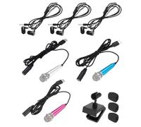 sourcing map 3 mini micrófonos, mini micrófonos pequeños para teléfono tipo C, micrófono pequeño con soporte, cubierta de esponja, auriculares para grabar voz de teléfono, plata/rosa intenso/azul