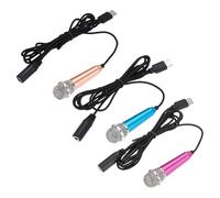 sourcing map 3 mini micrófonos, mini micrófonos pequeños para teléfono tipo C, micrófono pequeño para grabar voz de teléfono, dorado/rosa intenso/azul