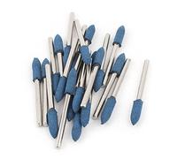 sourcing map 3 mm Vástago 4 mm Cono Cabeza Azul Pulido de caucho montado punto 22 Pcs