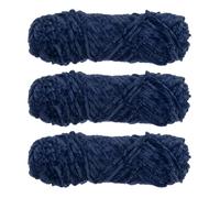 sourcing map 3 Ovillos Chenille Hilo Suave Manta Hilo 3x100gr/3.5oz (3x131yds) Poliéster Terciopelo Elegante Esponjoso Hilo Tejido para Crochet Tejer Bufanda, Marino Azul