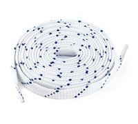 sourcing map 3 Pares Cordones planos de sarga de doble color para zapatillas de deporte Cordones gruesos de colores sólidos unisex Blanco azul 100 cm/39.5"