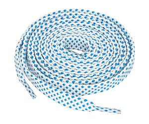 sourcing map 3 Pares De Cordones Para Zapatillas Doble Capa Punto Hueca Plana Blanco Azul 100 cm/39.5"