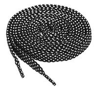 sourcing map 3 Pares De Cordones Para Zapatillas Doble Capa Punto Hueca Plana Negro-Blanco 100 cm/39.5"