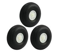 sourcing map 3 piezas maqueta de avión RC Aircraft Aterrizaje PU Neumático Rueda D89mm H31mm d3.6mm