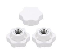 sourcing map 3 pomos de estrella M12 con rosca hembra de 48 mm, cabeza de plástico de 6 puntos, inserto de hierro, agujero no pasante, perilla roscada atornillada, asas de sujeción a mano, color