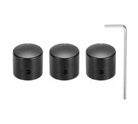 sourcing map 3 pomos de potenciómetro de aluminio, 1/4 pulgadas (6 mm), perillas universales de control de tono de volumen para guitarra, bajo, 15/16 pulgadas, color negro