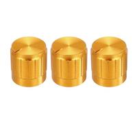 sourcing map 3 pomos de potenciómetro de aluminio dorado de 6 mm de diámetro, perilla giratoria de 17 mm x 17 mm de control de volumen