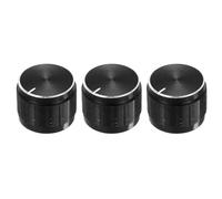 sourcing map 3 pomos de potenciómetro de aluminio negro de 6 mm de diámetro, perilla giratoria de 17 mm x 13 mm de control de volumen