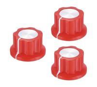 sourcing map 3 pomos de potenciómetro para macetas de eje de 1/4 pulgadas, inserto de latón con tornillo de ajuste, controlador de volumen rojo para reemplazo de pedal de sonido de efecto de guitarra