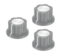 sourcing map 3 pomos de potenciómetro para macetas de eje de 1/4 pulgadas, inserto de latón con tornillo de ajuste, controlador de volumen gris oscuro, pomos giratorios para reemplazo de pedal de