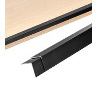 sourcing map 3 protectores de esquina de pared, 90 cm de largo x 2 cm de ancho, protectores de esquina autoadhesivos, de aleación de aluminio, protector de borde para puerta de pared, color negro