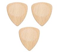 sourcing map 3 púas de guitarra de madera, calibre ultra pesado de 3 mm, con forma de ranura de madera de arce, para guitarras eléctricas, acústicas, bajos, color madera clara