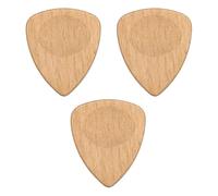 sourcing map 3 púas de guitarra de madera, calibre ultra pesado de 3 mm, de madera de haya, con forma de ranura para guitarras eléctricas, acústicas, bajos, color leonado claro