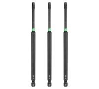 sourcing map 3 puntas de destornillador cuadradas de 150 mm de longitud, S2 de acero SQ3, herramientas eléctricas con vástago hexagonal de 1/4 pulgadas para reparación de precisión de electricista